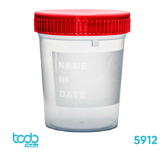 Frasco Estéril para Recolección de Orina – 120 ml con Tapa Roja