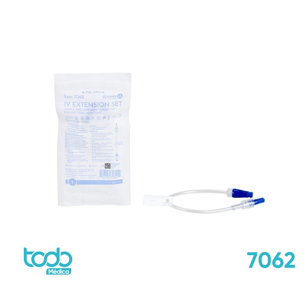 Extensión IV Estéril con Conector Libre de Aguja – 20,3 cm