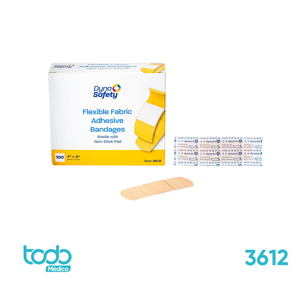 Curita Adhesiva de Tela Flexible 1" x 3" – Caja x 100