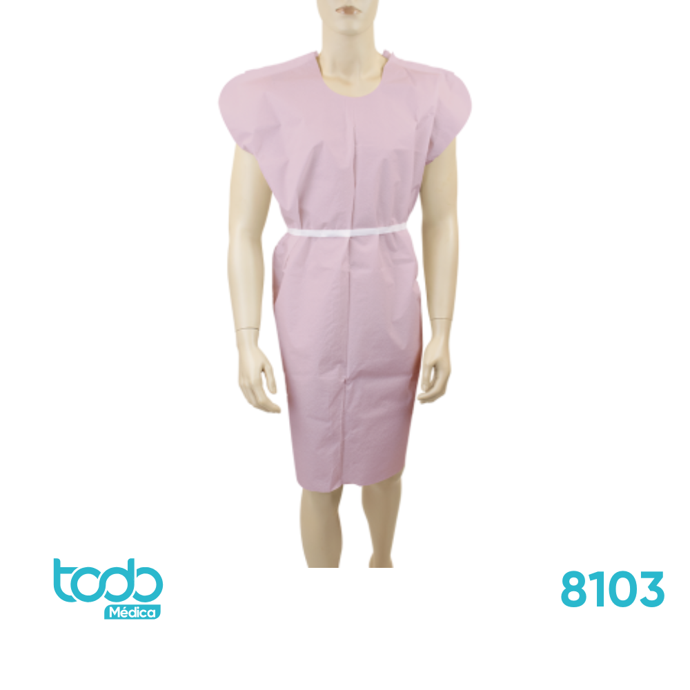 Bata Paciente Dynarex Papel Rosado 3PLY – CJ50
