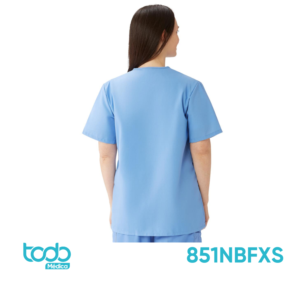 Camisa Médica Medline AngelStat Azul Floral con Broches – Talla XS