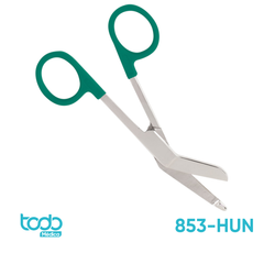 Tijera Prestige para Vendaje Acero Inox. Autoclavable Verde Oscuro 5.5