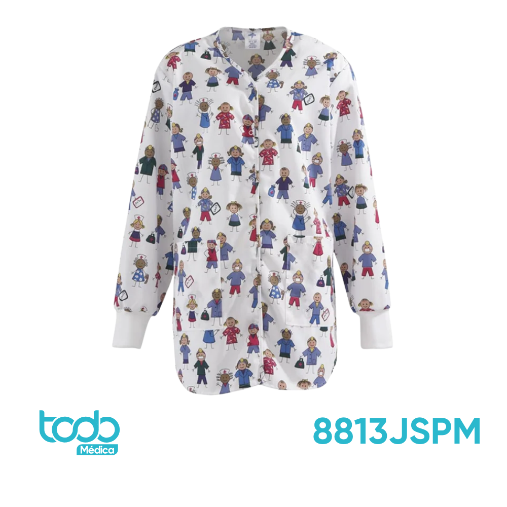 Chaqueta Clínica ComfortEase™ Estampado Stick People – Talla M