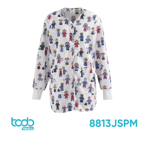 Chaqueta Clínica ComfortEase™ Estampado Stick People – Talla M