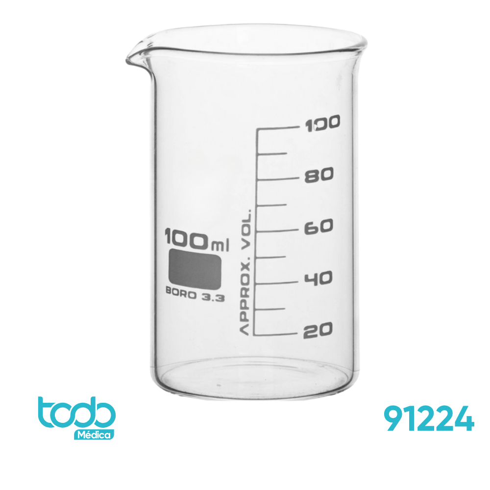 Beaker Brand Borosilicato con Graduaciones 100ML