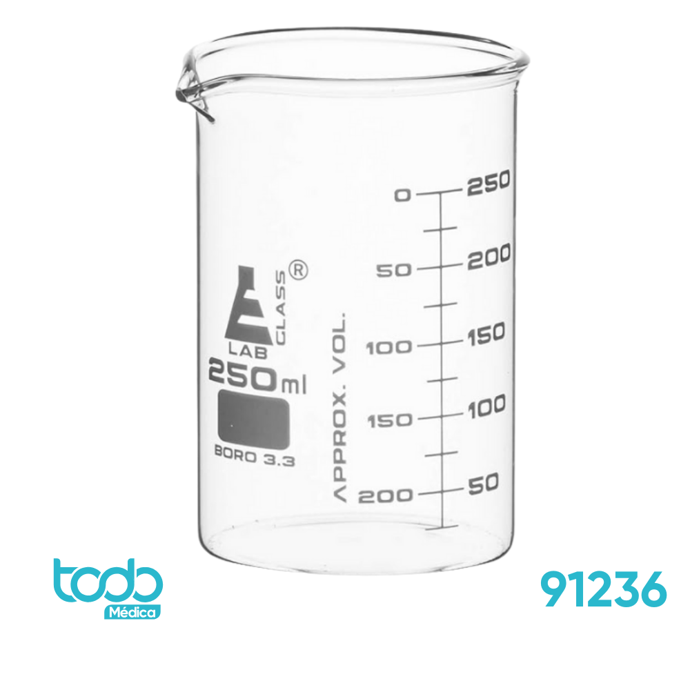 Beaker Brand Borosilicato C/Graduaciones 250ML