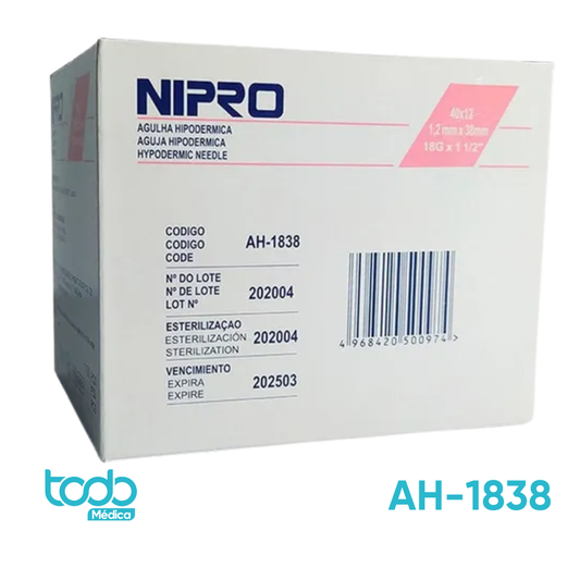 Aguja Hipodérmica – 18G x 1½" - Caja de 100 unidades