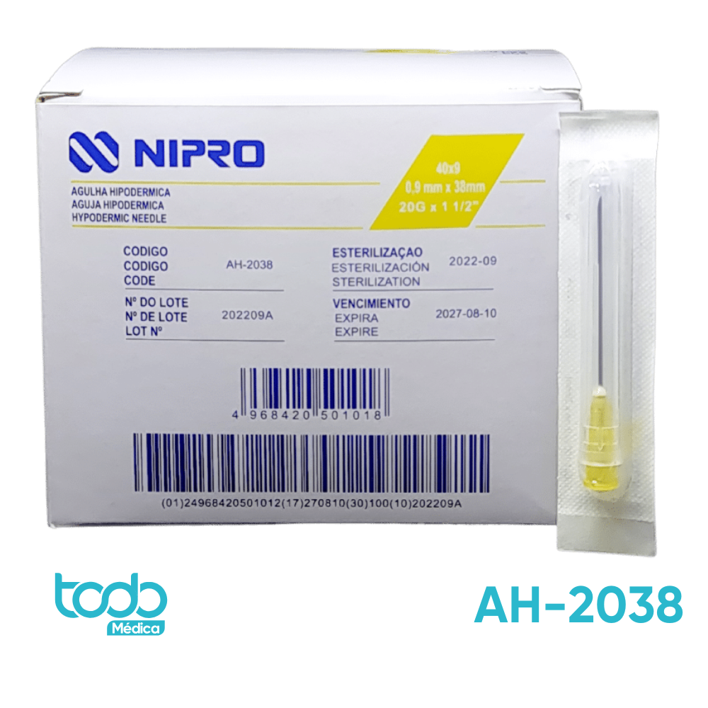 Aguja Hipodérmica – 20G x 1½" - Caja de 100 unidades