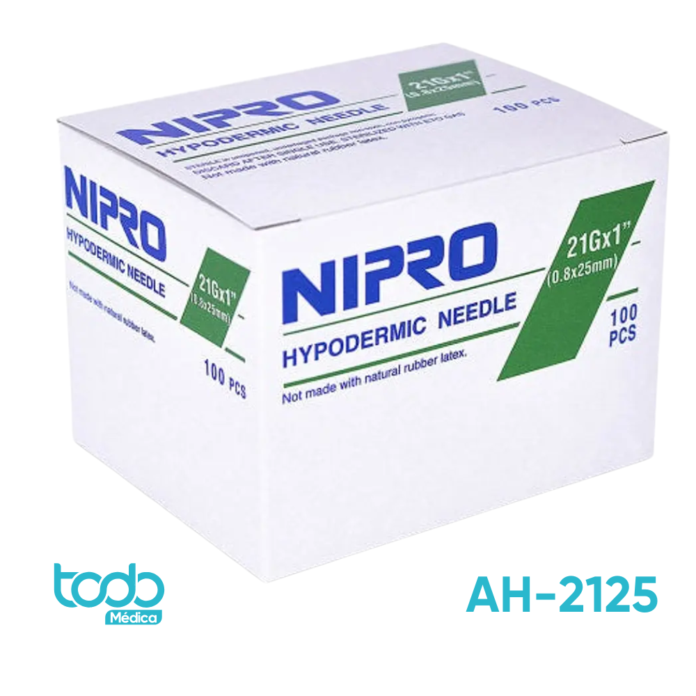 Aguja Hipodérmica – 21G x 1" - Caja de 100 unidades