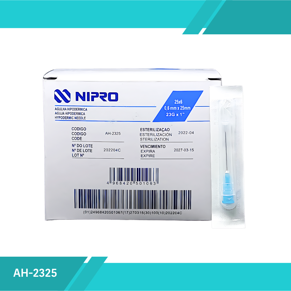 Aguja hipodérmica de 23X1