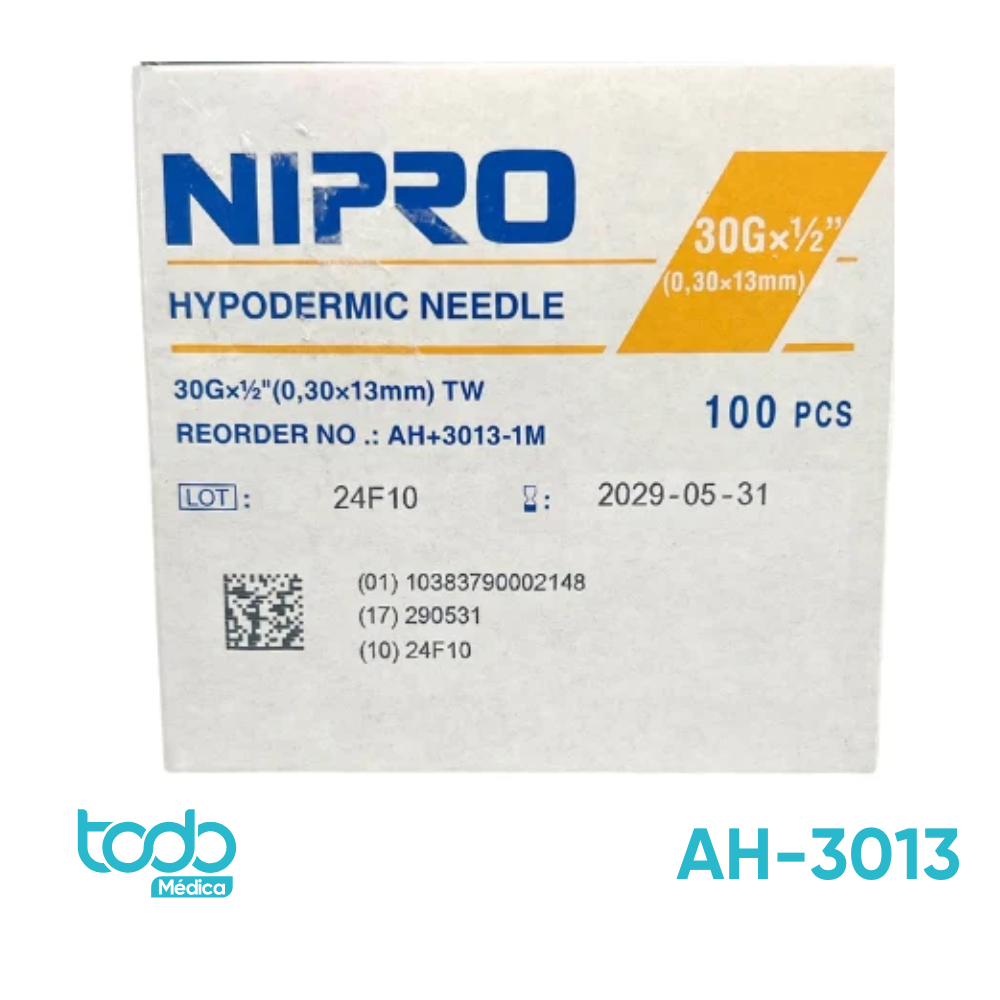 Aguja Hipodérmica – 30G x 1/2"