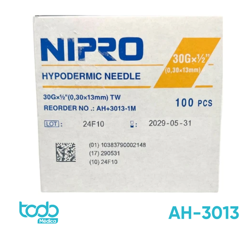 Aguja Hipodérmica – 30G x 1/2"