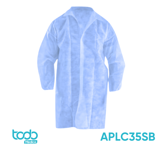 Gabacha Descartable Allfu con Broches – Azul Talla S – Paquete de 10 Unidades