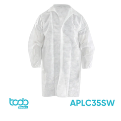 Gabacha Blanca Descartable Talla S – Paquete con 10 Unidades