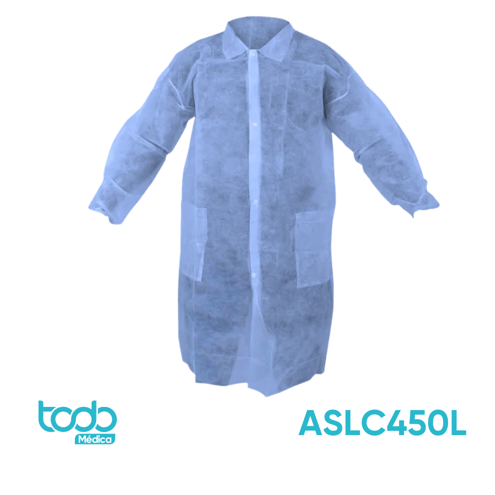 Gabacha Allfu Descartable con Broches y Cuello Talla L – Paquete de 10 Unidades