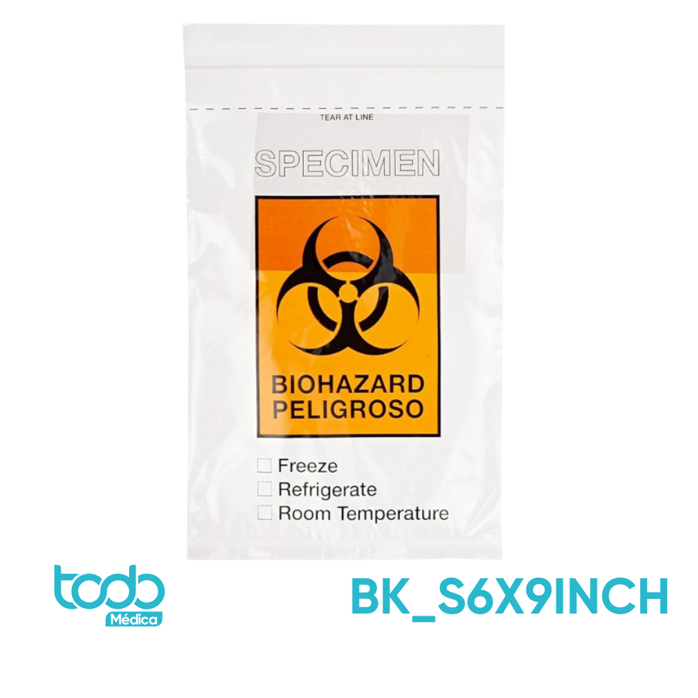 Bolsa de Transporte BK Tipo Zip Lock 6x9" – Paquete de 100 Unidades