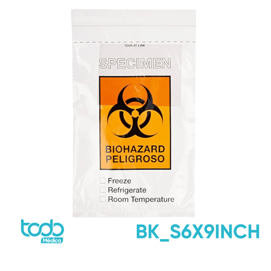 Bolsa de Transporte BK Tipo Zip Lock 6x9" – Paquete de 100 Unidades