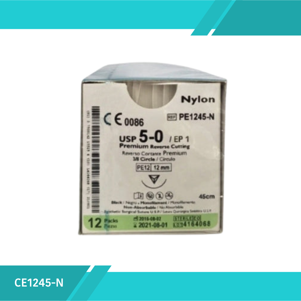SUTURA NYLON 5-0 DE 12mm