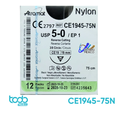 Sutura Nylon 5-0 de 19mm