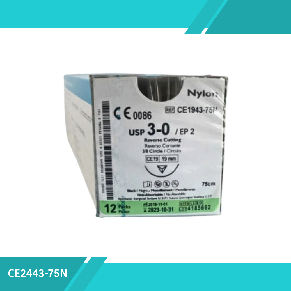 SUTURA NYLON 3-0 DE 24mm
