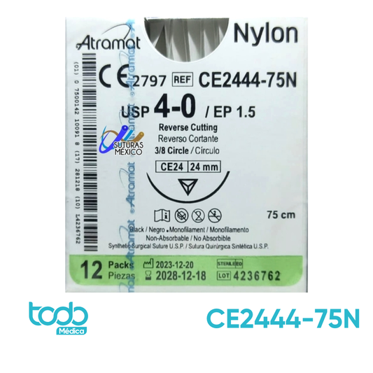 Sutura Nylon 4-0 de 24mm