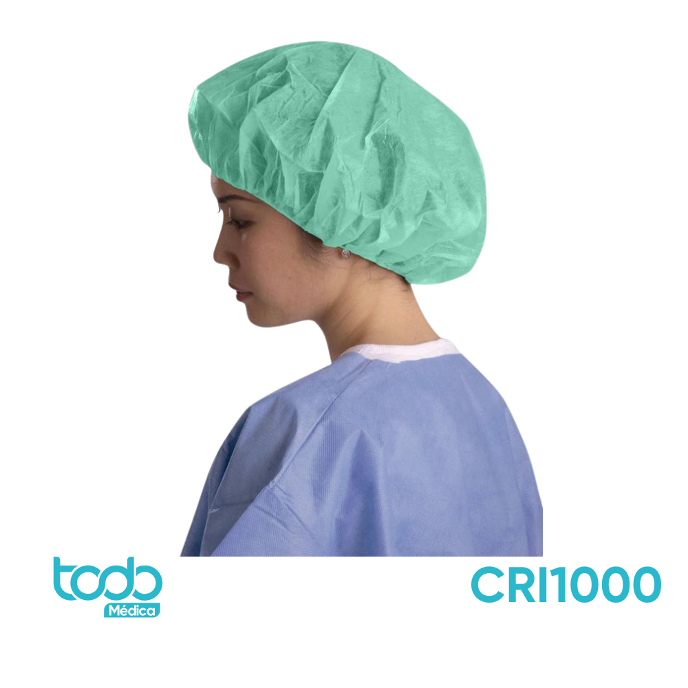 Gorro Bouffant para Enfermera – Verde – 21"