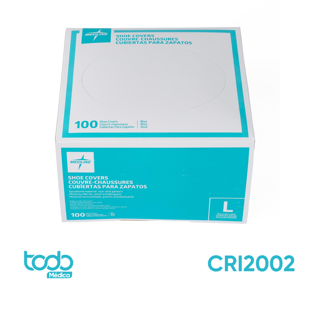 Cubrezapatos Medline Antideslizantes – Talla L, Caja con 100 unidades