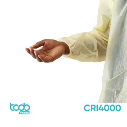 Bata de Aislamiento Amarilla Talla L – Paquete de 10 unidades