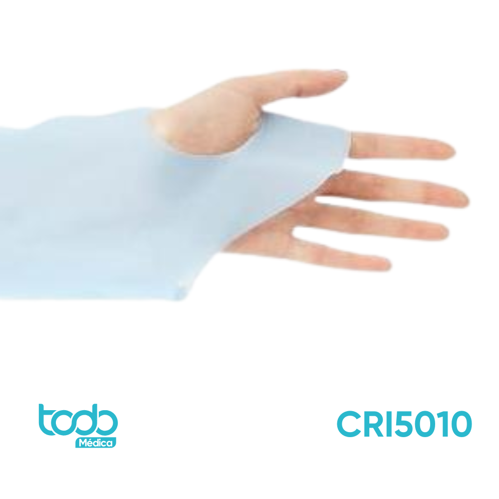 Bata Plástica Celeste con Sujeción a Dedo – Talla Universal / Premium