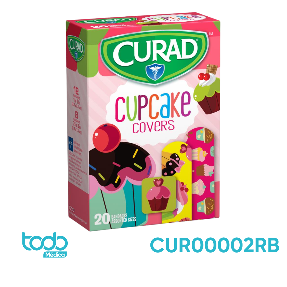 Curitas con Diseño de Cupcake – Caja con 20 Unidades