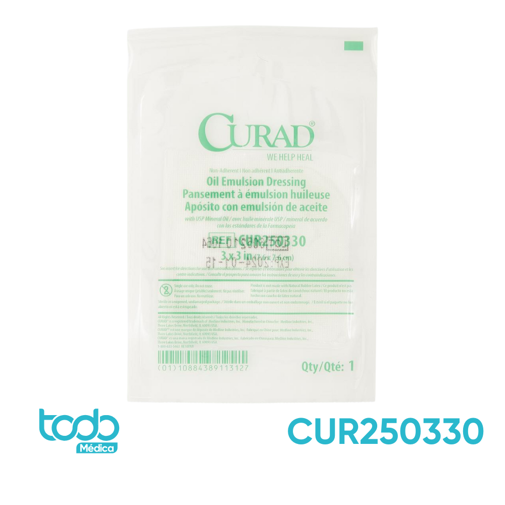 Gasa Vaselinada Curad 3" x 3" – Caja con 50 Unidades