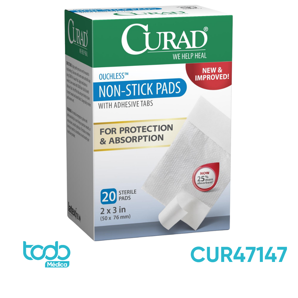 Apósito No-Adherente Curad con Adhesivo Estéril 2x3 CJ20