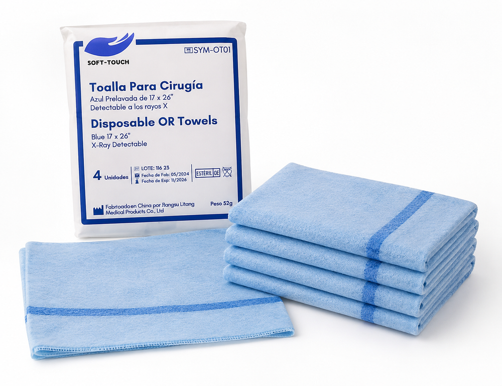 Toalla Quirúrgica Desechable 17" x 26" Estéril con Hilo Radiopaco