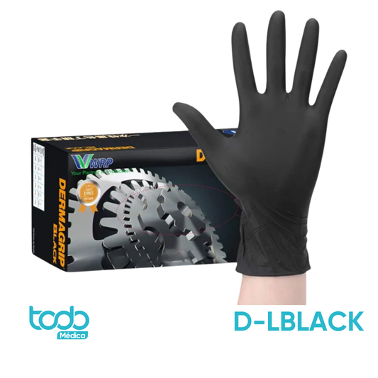 Guante de Nitrilo Negro, Talla L – Caja con 100 unidades