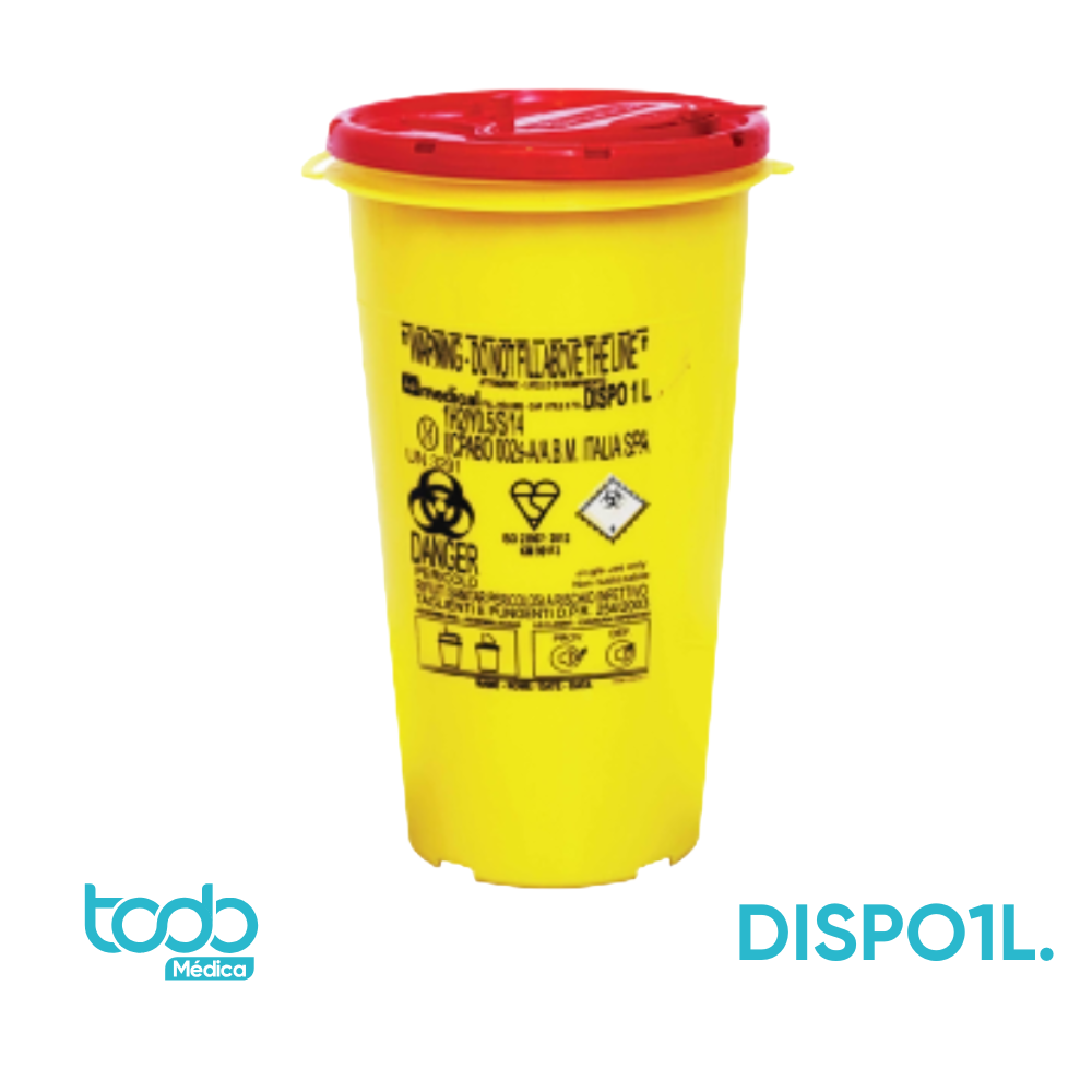 Contenedor AP Medical Desechos Infecciosos Rojo 1 Litro - 1/4 Q
