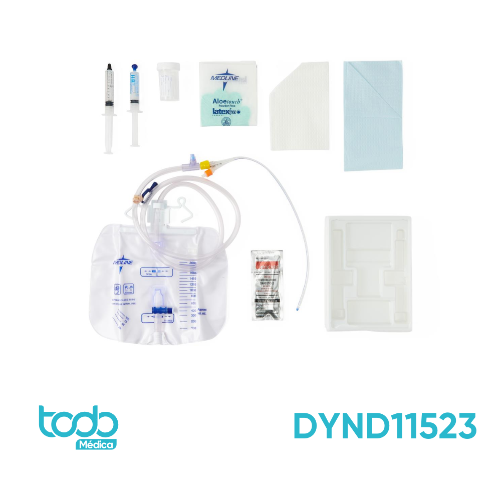 Kit Cateterismo Medline Preconectado Silicón 16 FR – Caja con 10 unidades