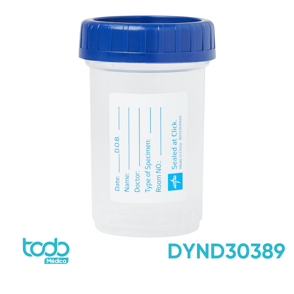 Frasco Estéril para Recolección de Orina – 120 ml – Tapa Azul de Seguridad