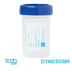 Frasco Estéril para Recolección de Orina – 120 ml – Tapa Azul de Seguridad
