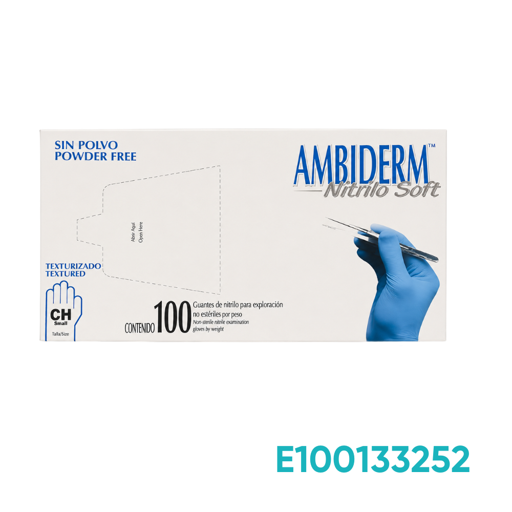 Guante de Nitrilo Azul Talla S – Caja con 100 Unidades