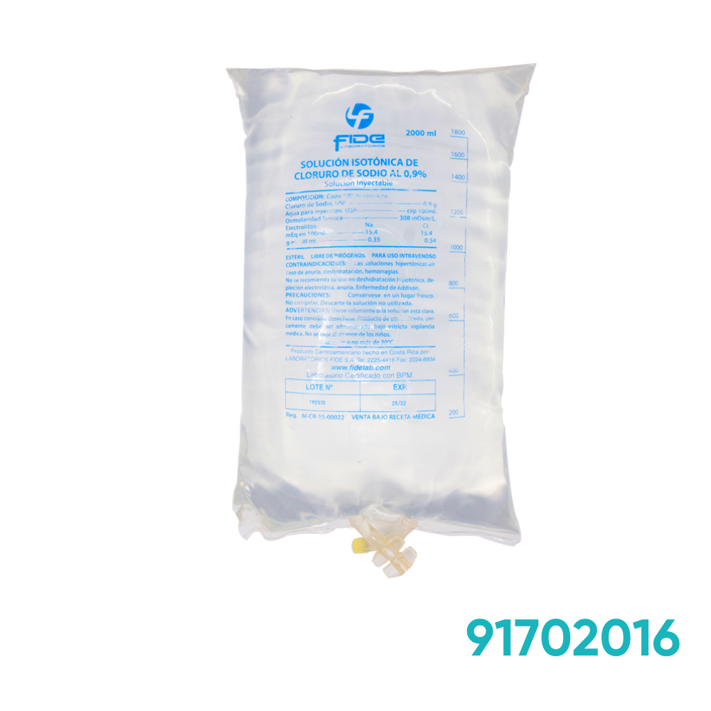 Cloruro de Sodio 0,9% 5000 ml – Suero Fisiológico 5 L
