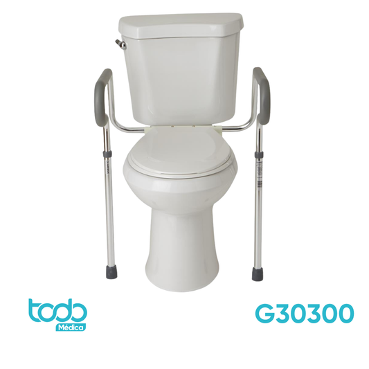 Agarradera Ajustable para Inodoro 26-31" – Barandilla de Seguridad Plegable