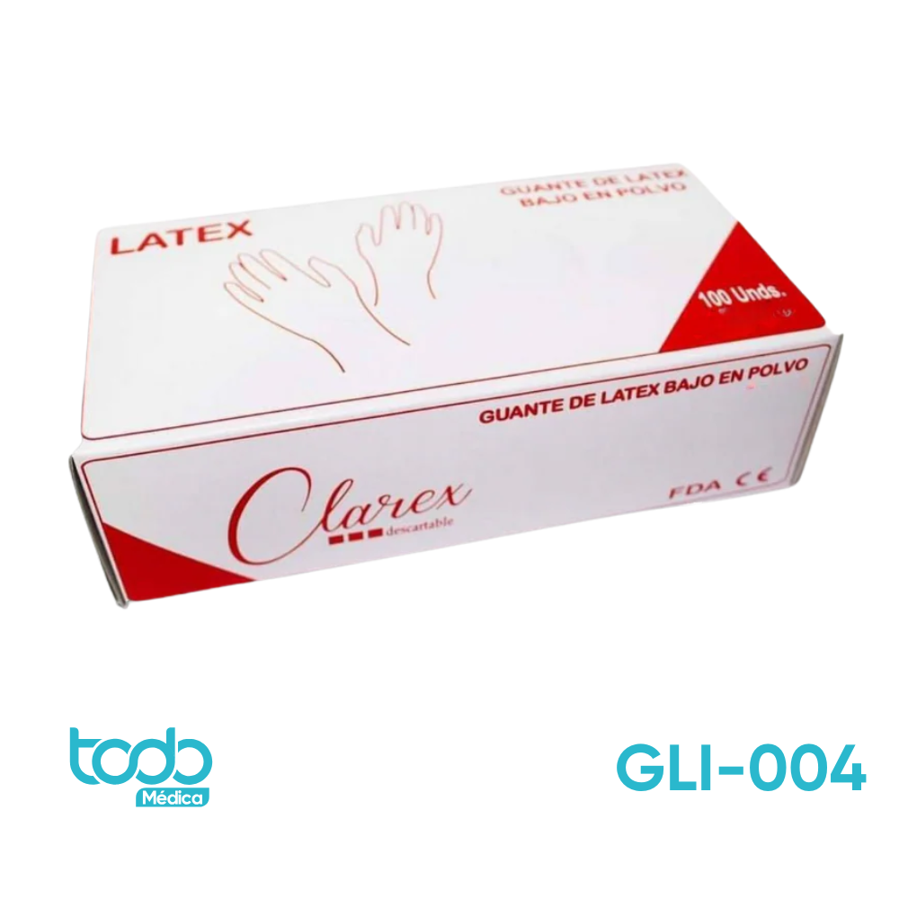 Guante Clarex Látex Talla L – Caja con 100 Unidades