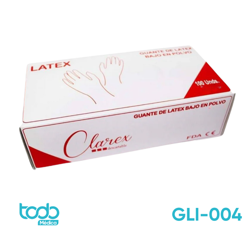 Guante Clarex Látex Talla L – Caja con 100 Unidades