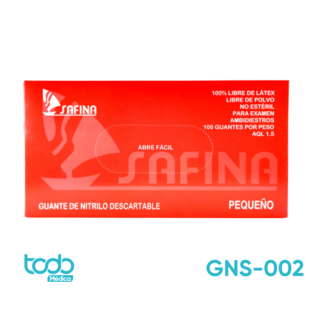 Guante Safina Nitrilo Talla S – Caja con 100 Unidades