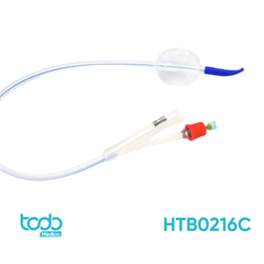 Sonda Foley de Silicona Acodada de 2 Vías 10cc 16FR