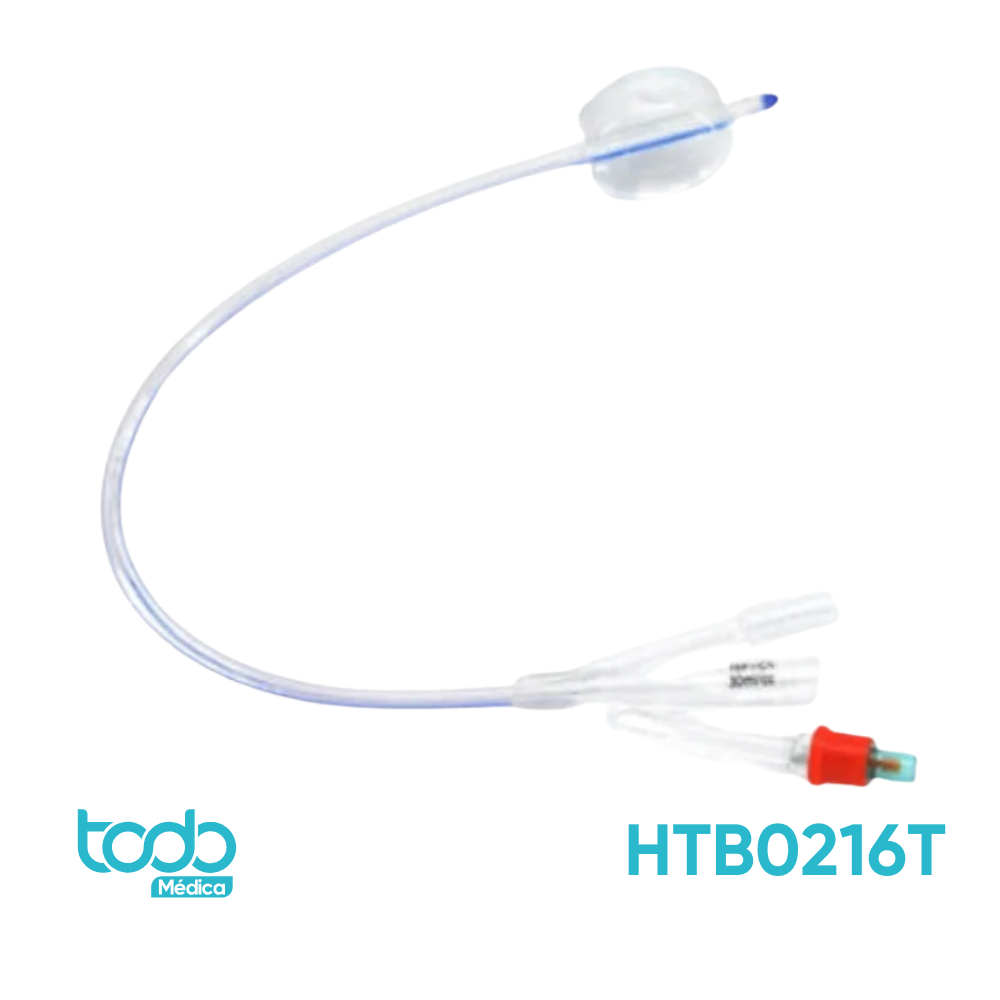 Sonda Foley de Silicona con 3 Vías y Sensor de Temperatura de 30cc 16FR