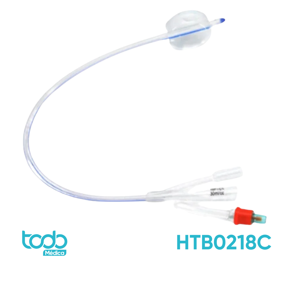 Sonda Foley de Silicona Acodada con 2 Vías de 10cc 18FR