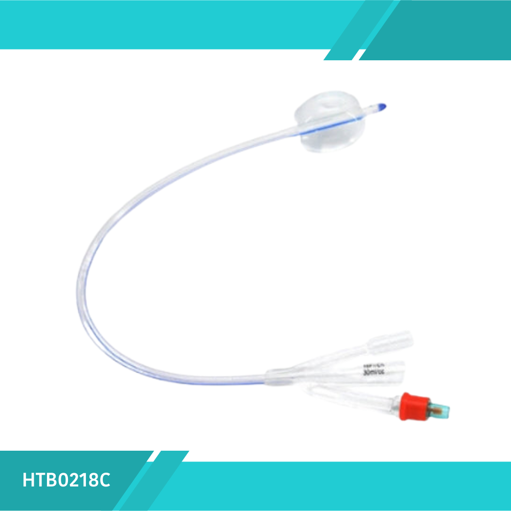SONDA FOLEY DE SILICON ACODADA CON 2VIAS DE 10CC 18FR
