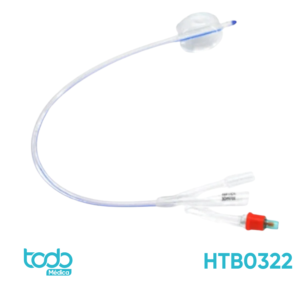 Sonda Foley de Silicona con 3 Vías de 30cc 22FR