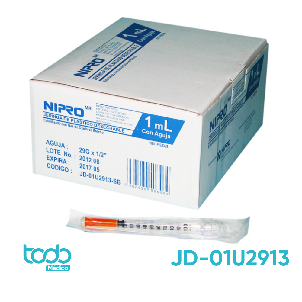 Jeringa de Insulina con Aguja 29G x ½"